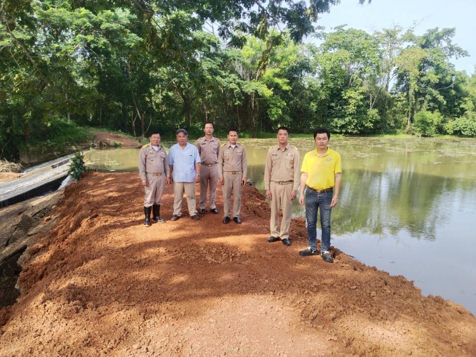 นายกลงพื้นออกสำรวจฝายน้ำชำรุดและออกสำรวจการซ่อมแซมฝายน้ำ